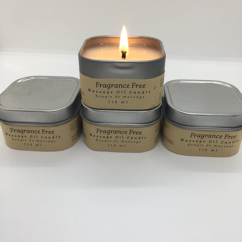 Fragrance Free Massage Oil Candles (4 x 118 ml) - Free Shipping